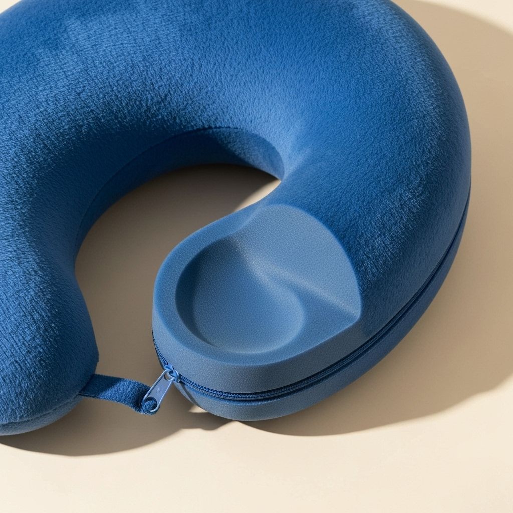 Memory Foam Travel Pillow with Lumbar Support